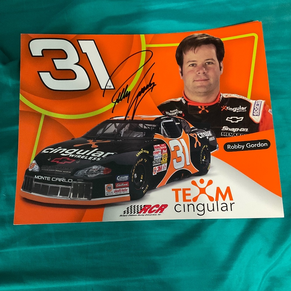 NASCAR’s Robby Gordon signed hero card. M180
